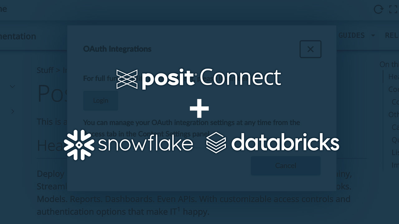 Posit Connect + snowflake/databricks