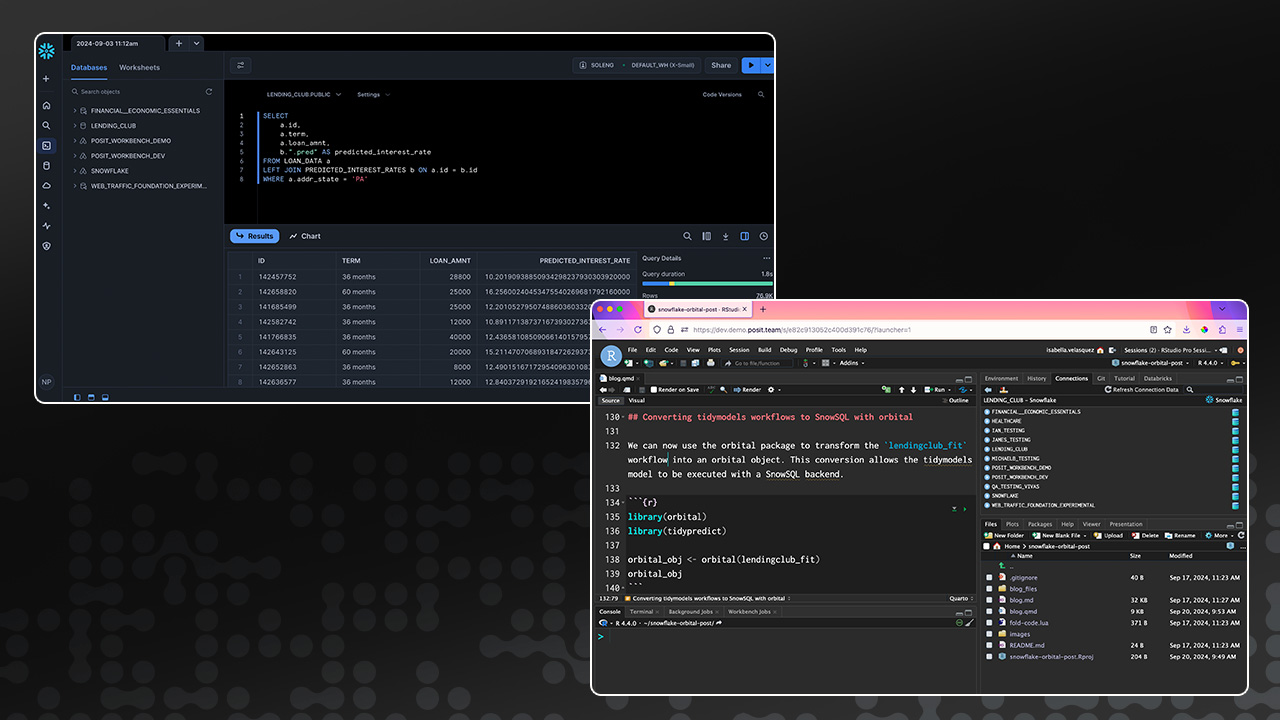 Snowflake Snowsight and Posit Workbench