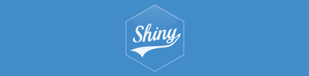 Shiny hex sticker on blue background