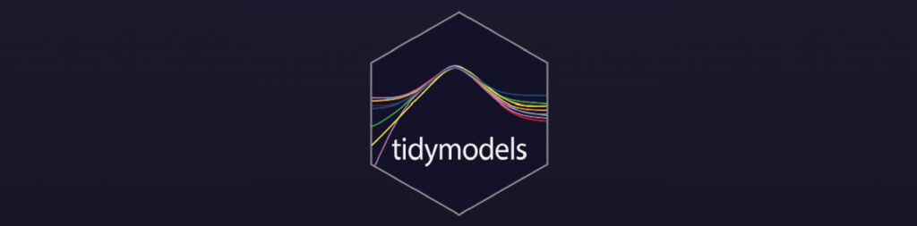 Tidymodels hex sticker on dark background.