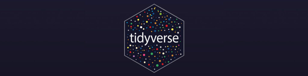 tidyverse hex sticker on dark background